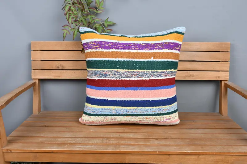 Wholesale Pillow Cover, Couch Pillow Sham, 24x24 Green Cushion, Boho Pillow Sham Cover, Interior Designer Pillow, Kilim Pillow Cover, Cushion Case - 6