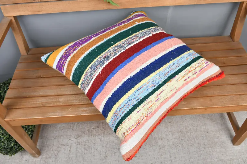 Wholesale Pillow Cover, Couch Pillow Sham, 24x24 Green Cushion, Boho Pillow Sham Cover, Interior Designer Pillow, Kilim Pillow Cover, Cushion Case - 2