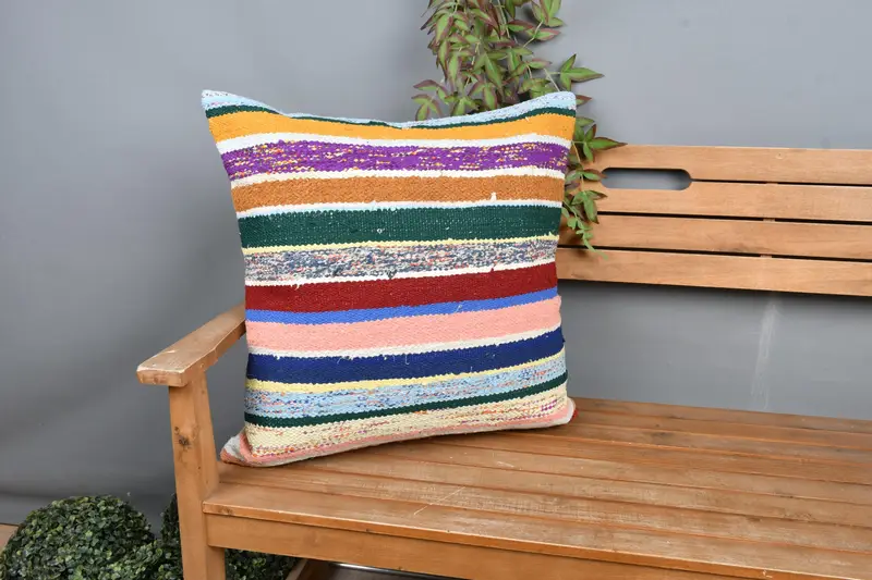 Wholesale Pillow Cover, Couch Pillow Sham, 24x24 Green Cushion, Boho Pillow Sham Cover, Interior Designer Pillow, Kilim Pillow Cover, Cushion Case - 1