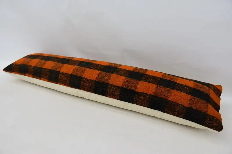 Kilim Pillow, Patio Pillow Cover, 12x48 Orange Pillow Sham, Pillow for Couch, Ethnic Pillow Cover Pillow Case, Pillow, Vintage Kilim Throw Pillow - 6