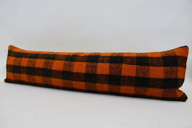 Kilim Pillow, Patio Pillow Cover, 12x48 Orange Pillow Sham, Pillow for Couch, Ethnic Pillow Cover Pillow Case, Pillow, Vintage Kilim Throw Pillow - 5