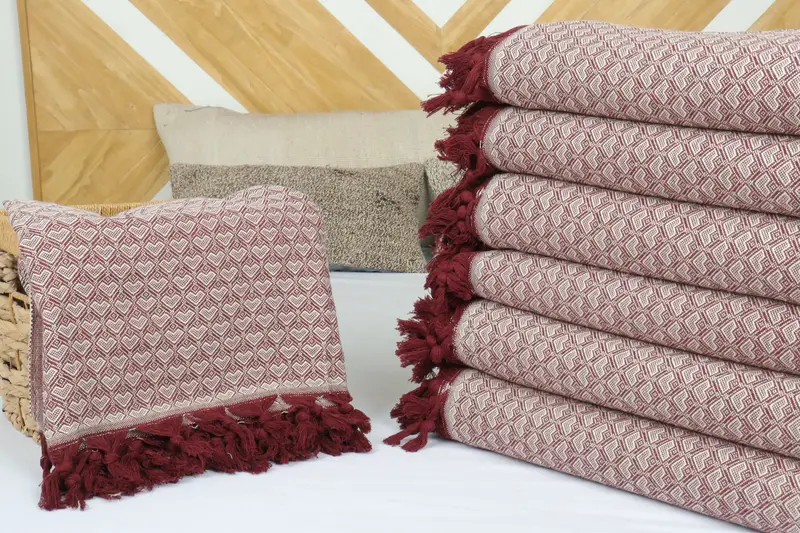 Custom Wedding Gifts, Monogram Blanket, Personalized Gifts, Bridal Shower Favors, Turkish Blanket Throw, 88x76 Cotton Heart Design  Towel - 4