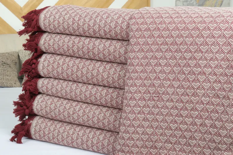Custom Wedding Gifts, Monogram Blanket, Personalized Gifts, Bridal Shower Favors, Turkish Blanket Throw, 88x76 Cotton Heart Design  Towel - 2