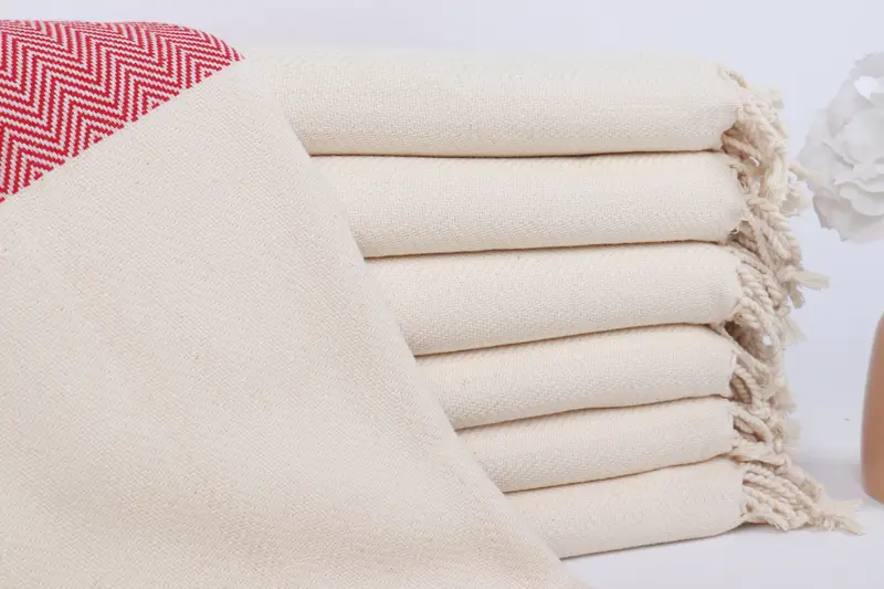 Turkish Beach Towel Personalized Red Chevron, Wedding Favor, 36x71 Inches