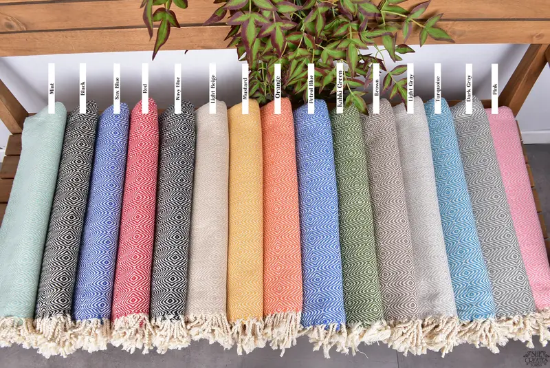 Spa-Geschenktuch, 70x40 Baumwoll Zickzack Diamanttuch, Sommergeschenk, Hausgeschenk, sandfreies Handtuch, türkisches Badetuch, umweltfreundliches türkisches Peshtemaltuch - 2