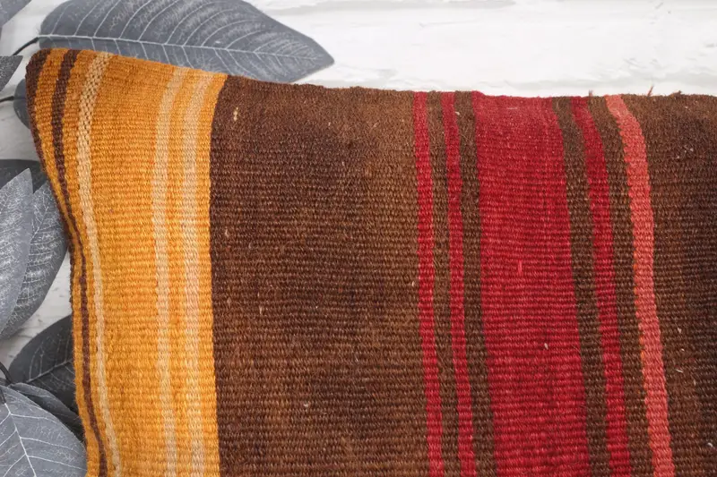 Kilim Cushion Sham, Home Decor Pillow, Floor Pillow Cover, Pillow Cover, 16x24 Brown Pillow, Yoga Cushion, Vintage Kilim Throw Pillow - 2
