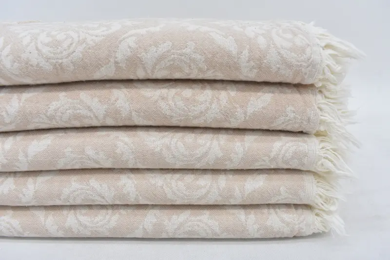 Personalized Kitchen Towel Beige Baroque, 40x24 Inches, Cotton