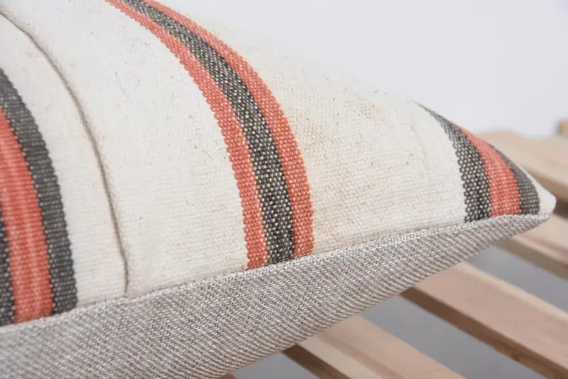 16x24 Beige Pillow Case, Cushion, Kilim Cushion Sham, Vintage Kilim Pillow, Ethnic Throw Pillow, Vintage Pillow, Aesthetic Cushion - 7