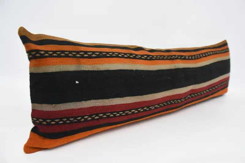Pillow Sham, Wholesale Cushion, Antique Pillows, Ethnical Kilim Rug Pillow, Gift Pillow, 16x48 Brown Cushion Case, Bolster Pillow - 3