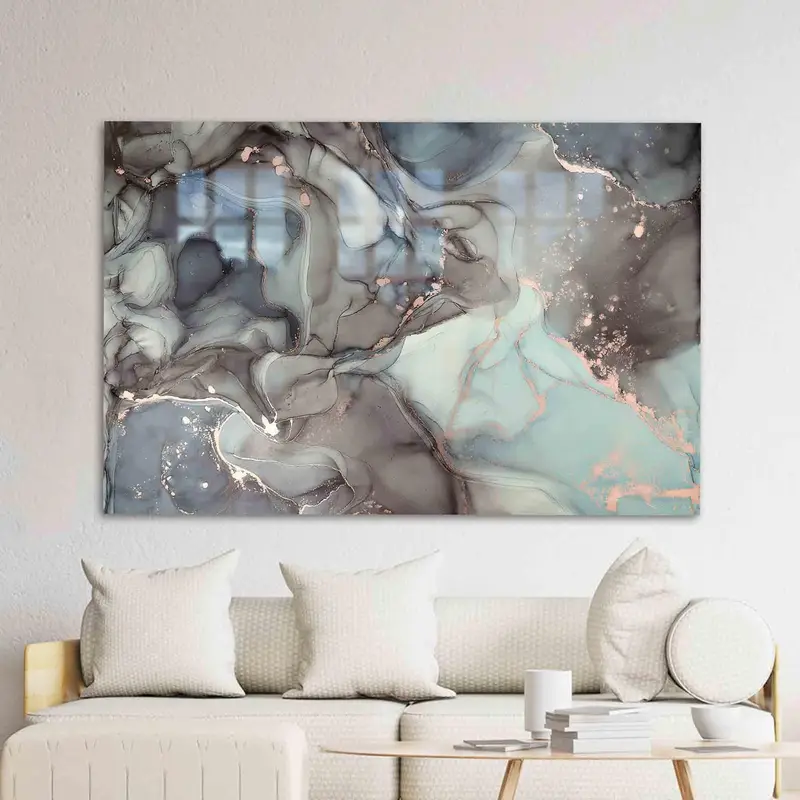 Vidrio impreso de mármol de lujo contemporáneo: elegante diseño brillante