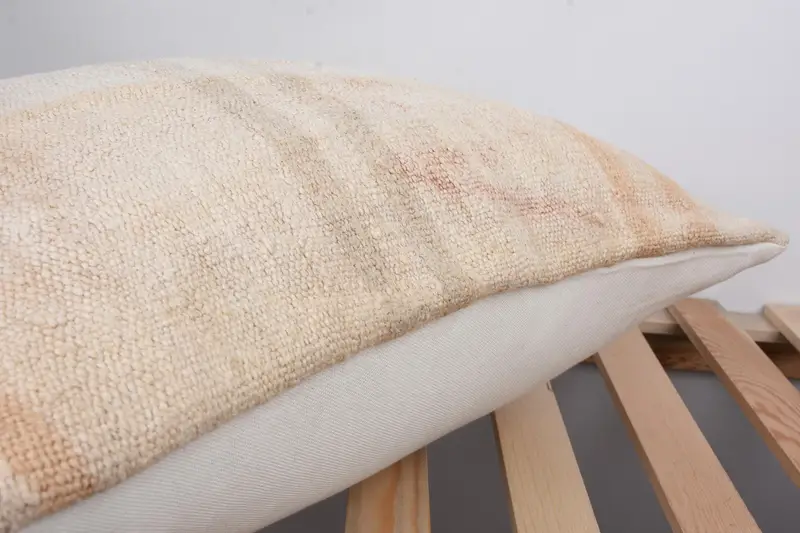 Boho Pillow Sham Cover, Kilim Cushion Sham, Custom Cushion, Ikat Cushion Cover, Cushion Cover, Ethnical Kilim Rug Pillow, 16x24 Beige Cushion Cover - 7