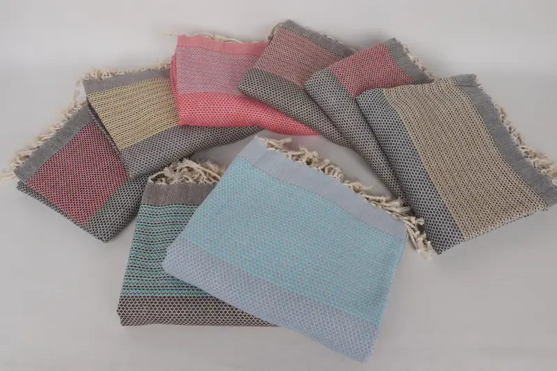 70x40 Cotton Geometric Towel, Wedding Gift, Personalized Towel, Turkish fouta towel for outdoor use, Monogram Beach Towel, Valentines Gift - 2