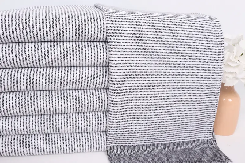 Custom Name Towel, Personalized Hand Towel, Monogrammed Hand Towel, Personalized Gift, 40x18 Cotton Striped Towel, Valentines Day Gift Idea - 2