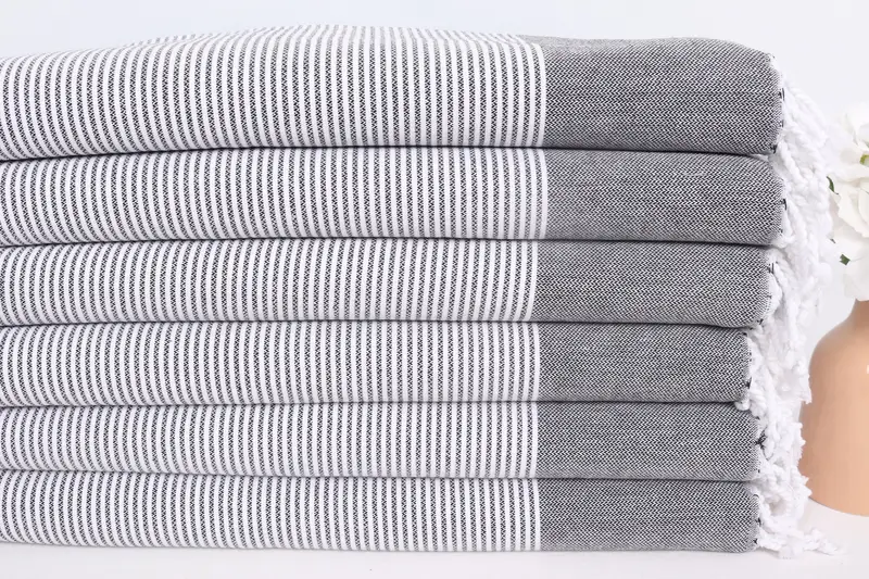 Custom Name Towel, Personalized Hand Towel, Monogrammed Hand Towel, Personalized Gift, 40x18 Cotton Striped Towel, Valentines Day Gift Idea - 3