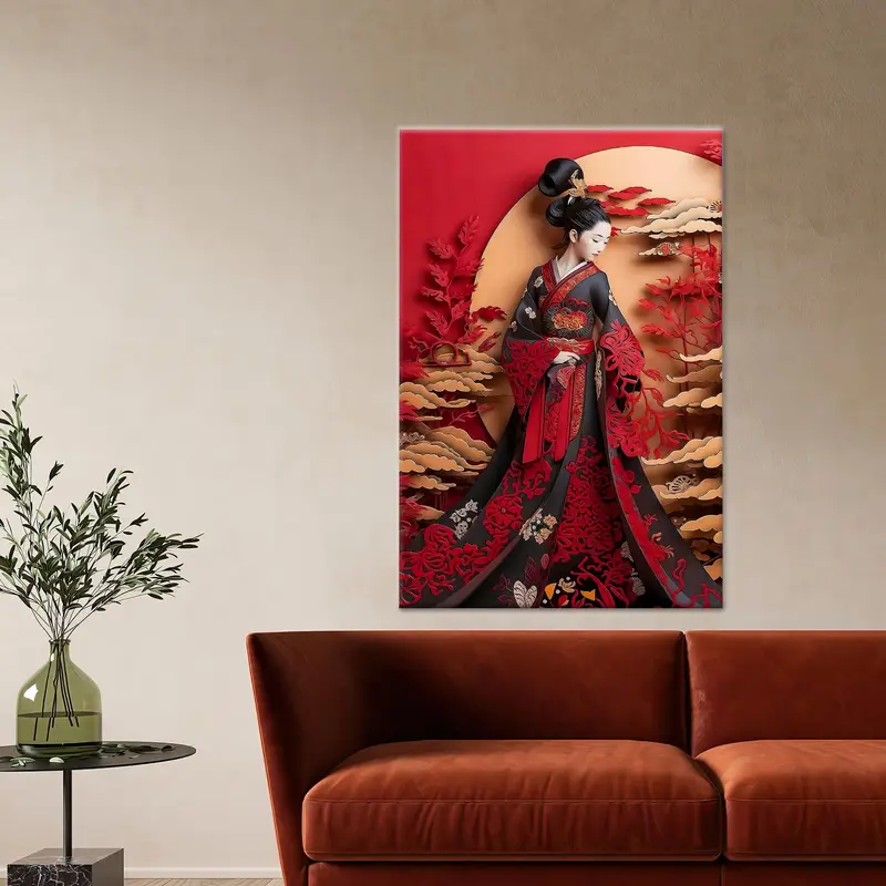 Zarif Japon Kadın Kanvası: Sükunet Dokunuşu
