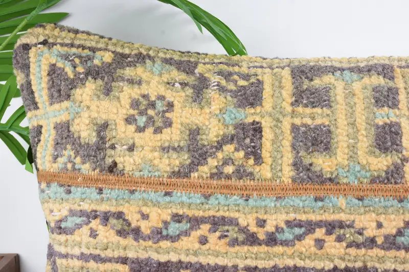 Boho Pillow Sham Cover, Car Cushion Case, Tribal Pillow, Cushion, Kilim Pillow Cover, 16x36 Blue Pillow Sham, Turkish Pillow, Lounge Throw Pillow - 2