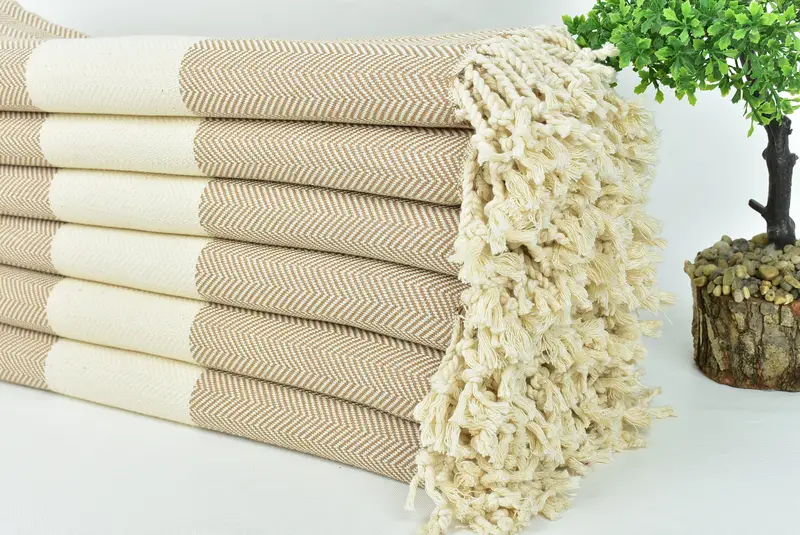 Personalized Gift, Bridal Shower Gift, Soft and absorbent Turkish towel, Sand-free towel, Xmas Gifts, Gym Towel, 70x40 Cotton Herringbone Towel - 3