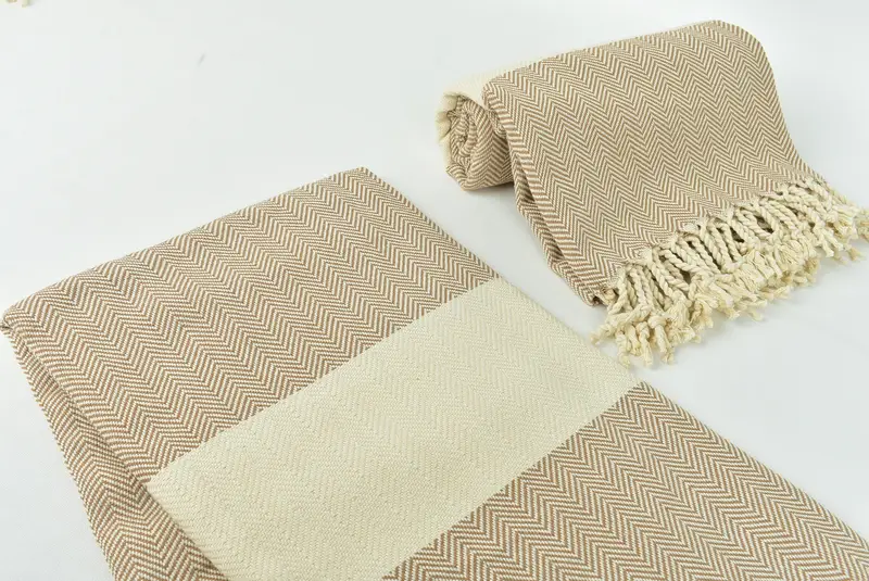 Personalized Gift, Bridal Shower Gift, Soft and absorbent Turkish towel, Sand-free towel, Xmas Gifts, Gym Towel, 70x40 Cotton Herringbone Towel - 7