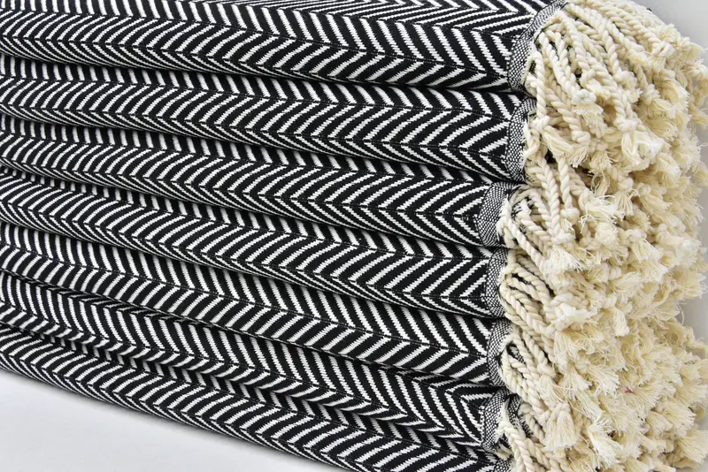 Custom Beach Towels, Bride Gift, First Wedding Anniversary Gift, Quick-dry towel, 70x40 Cotton Zig zag Towel, Guest Towel, Custom Gift, Hammam towel - 3