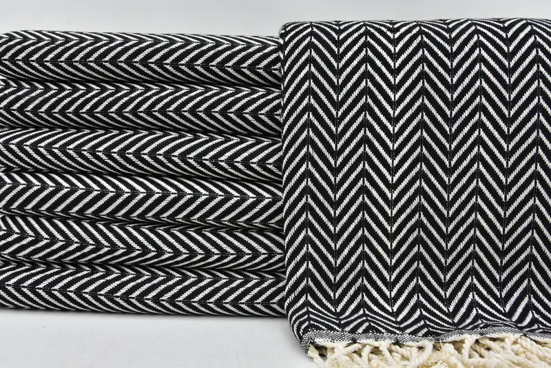 Custom Beach Towels, Bride Gift, First Wedding Anniversary Gift, Quick-dry towel, 70x40 Cotton Zig zag Towel, Guest Towel, Custom Gift, Hammam towel - 1