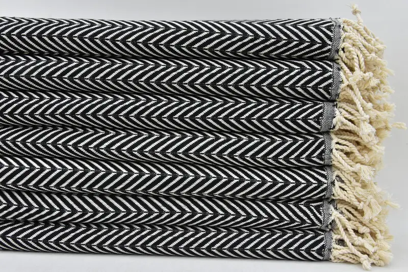 Custom Beach Towels, Bride Gift, First Wedding Anniversary Gift, Quick-dry towel, 70x40 Cotton Zig zag Towel, Guest Towel, Custom Gift, Hammam towel - 2