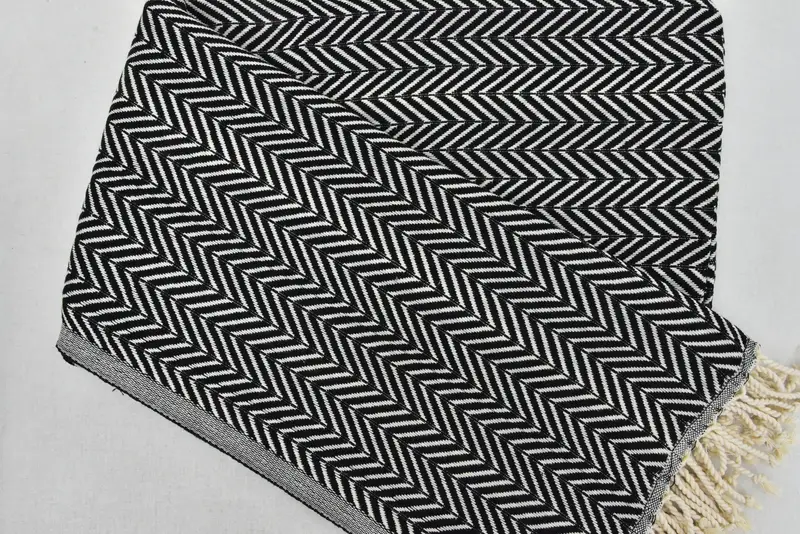 Custom Beach Towels, Bride Gift, First Wedding Anniversary Gift, Quick-dry towel, 70x40 Cotton Zig zag Towel, Guest Towel, Custom Gift, Hammam towel - 5