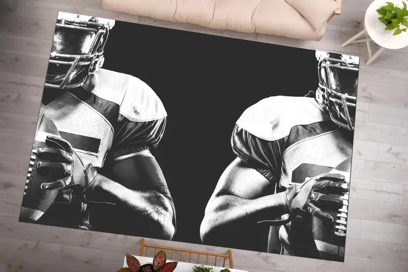 Alfombra estampada elegante: diseño moderno para la cueva del hombre y el dormitorio