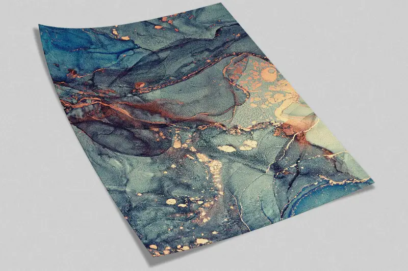 Green And Blue Marble Wall Poster, Modern Wall Decals, Gold Marble Mural, Shimmery Paper Art, Art Deco Wallpaper, Gift Wallpaper, Marble Art - 10
