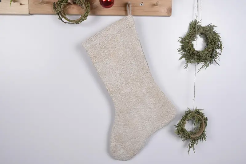 Noel Süsleri Desenli Kişiye Özel Evcil Hayvan Çorabı, Rustik Çorap