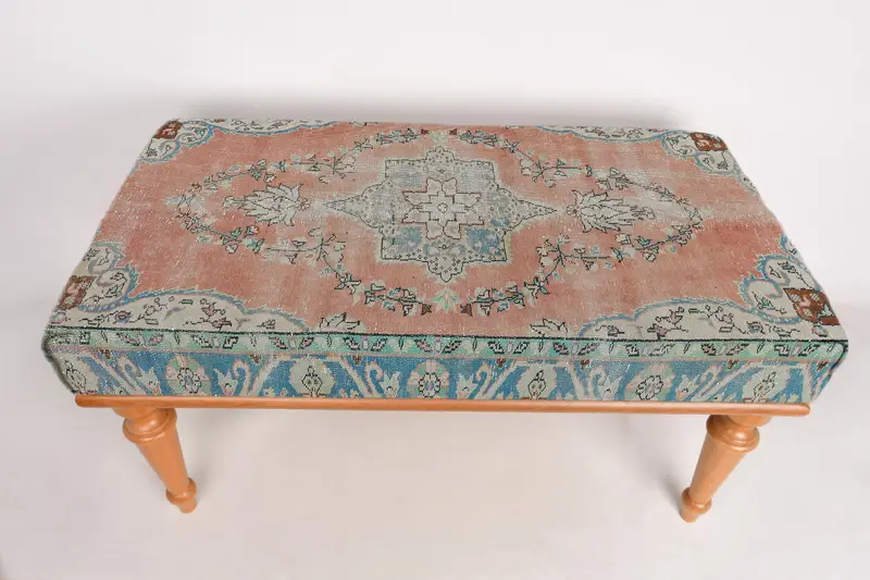 Modular Kilim-Inspired Ottoman, Medium Firm Foam-Filled Ottoman