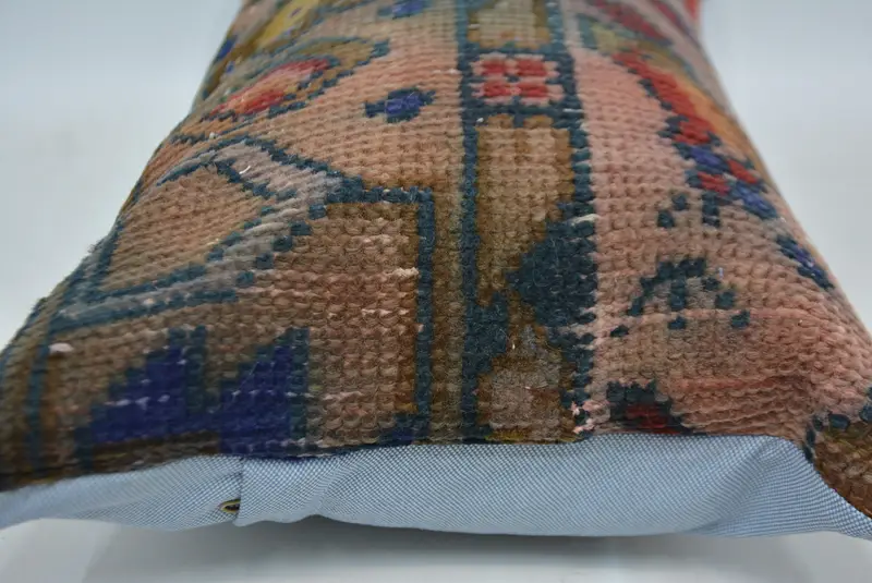 Red & Blue Embroidered Throw Pillow, 12x24 Inches Size Pillow - 5