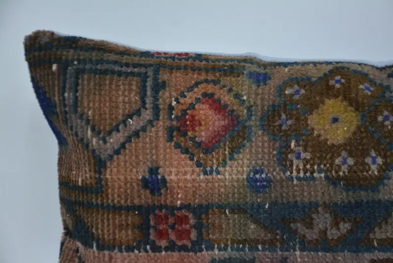 Red & Blue Embroidered Throw Pillow, 12x24 Inches Size Pillow - 2
