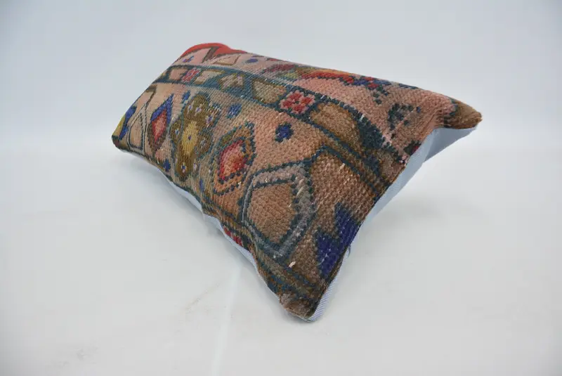 Red & Blue Embroidered Throw Pillow, 12x24 Inches Size Pillow - 6