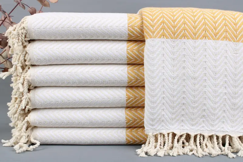 Organic Beach Towel Organic Cotton Beige, 40x67 Inches