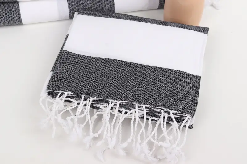 70x40 Cotton Striped Towel, Monogram Beach Towel, Wedding Favors, Beach Towel Gift, Beach Theme Bachelorette Party Gifts, Family Gift, Yoga Towel - 5