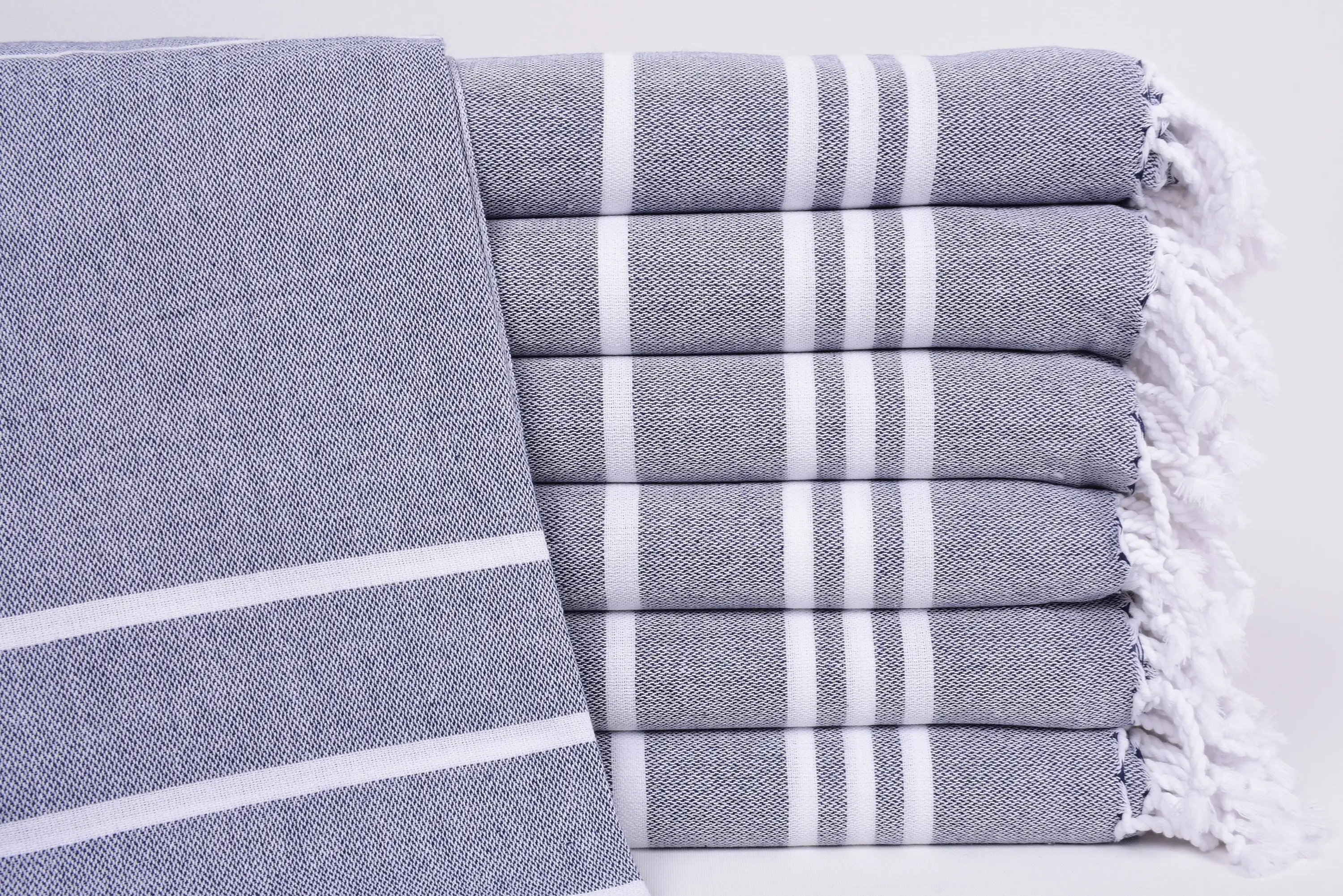 Bachelorette Party Decorations Navy Striped Towel, 70x40 Inches - 1