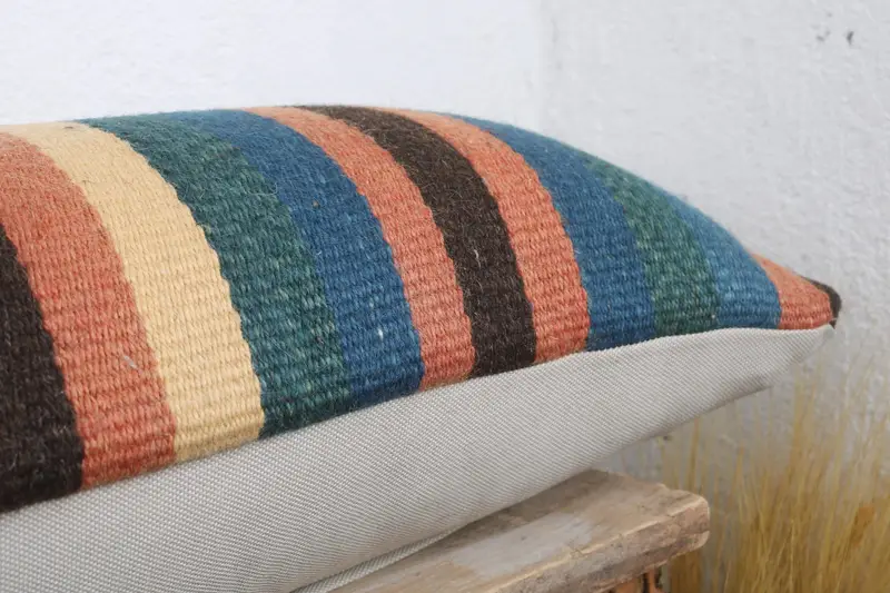 Pillow for Sofa, Nautical Throw Pillow Cover, 12x43 Blue Pillow Sham, Cushion, Pillow for Couch, Throw Kilim Pillow, Tapestry Pillow Sham - 6