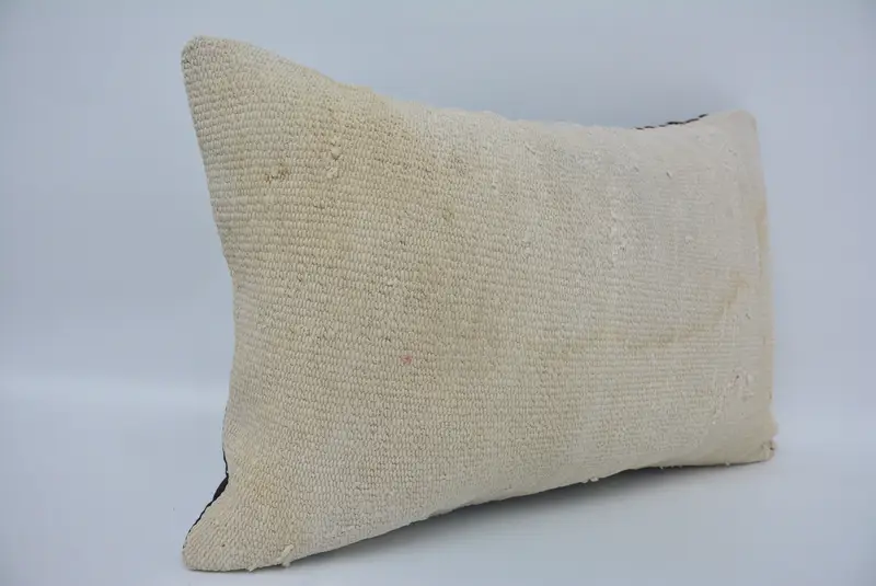 Hippie Throw Cushion, Home Decor Pillow, Vintage Kilim Pillow, Pillow Sham, Lounge Throw Cushion, Kilim Pillow Cover, 16x24 Beige Pillow - 3