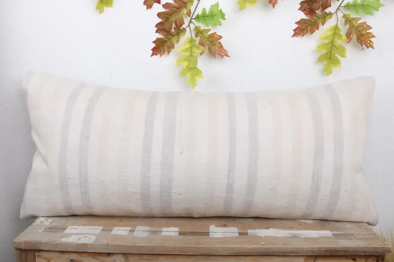 Ethnical Kilim Rug Pillow, Vintage Kilim Throw Pillow, Authentic Pillow, Pillow Case, Pet Pillow Sham, 16x36 White Pillow Case, Kilim Pillow - 2