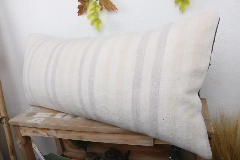 Ethnical Kilim Rug Pillow, Vintage Kilim Throw Pillow, Authentic Pillow, Pillow Case, Pet Pillow Sham, 16x36 White Pillow Case, Kilim Pillow - 4
