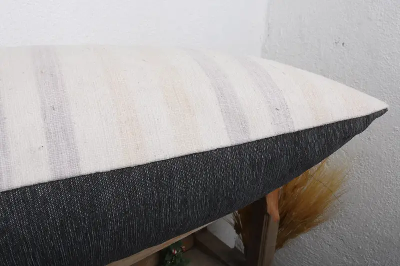 Ethnical Kilim Rug Pillow, Vintage Kilim Throw Pillow, Authentic Pillow, Pillow Case, Pet Pillow Sham, 16x36 White Pillow Case, Kilim Pillow - 6
