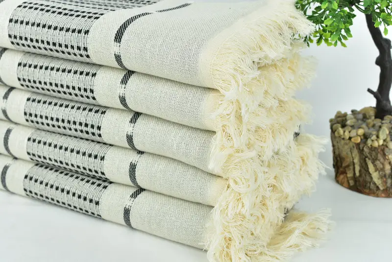 68x36 Cotton Striped Towel, Custom Wedding Gift, Bridal Shower Favor, Handmade Gift, Large Beach Towel Personalized, Absorbent Turkish towel - 3