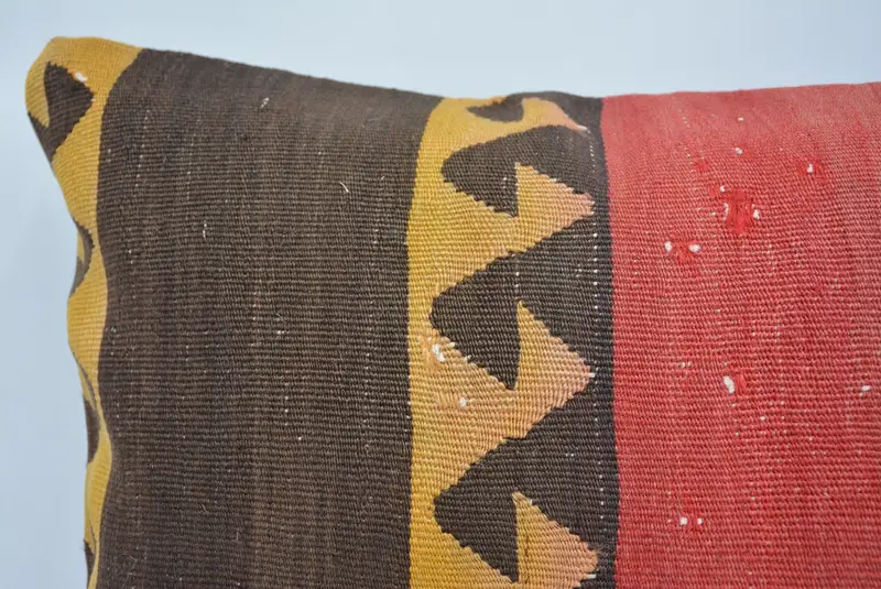 Aesthetic Cushion Cover, Throw Kilim Pillow, Tapestry Pillow, Pillow, 16x24 Brown Pillow Cover, Interior Designer Pillow, Kilim Cushion Sham - 2