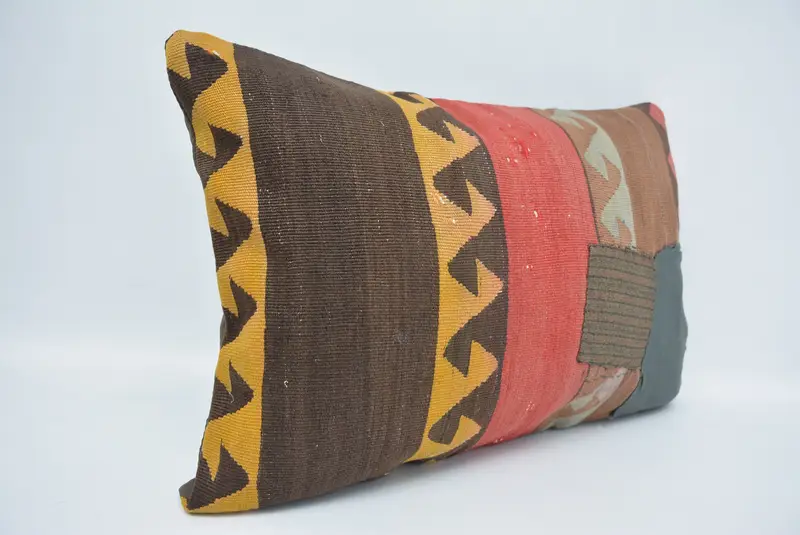 Aesthetic Cushion Cover, Throw Kilim Pillow, Tapestry Pillow, Pillow, 16x24 Brown Pillow Cover, Interior Designer Pillow, Kilim Cushion Sham - 3