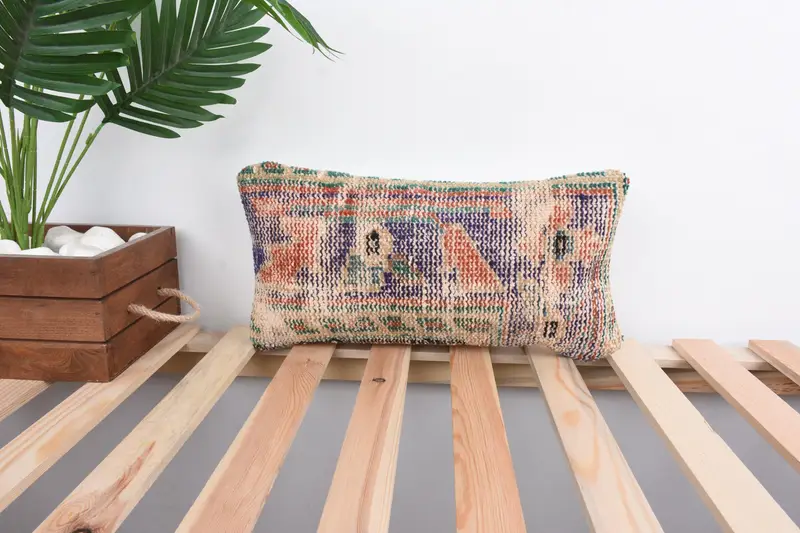 Art Deco Cushion, Antique Pillows, 8x16 Blue Cushion, Customized Pillow Sham, Kilim Pillow Cover, Handmade Kilim Cushion, Pillow Sham - 1