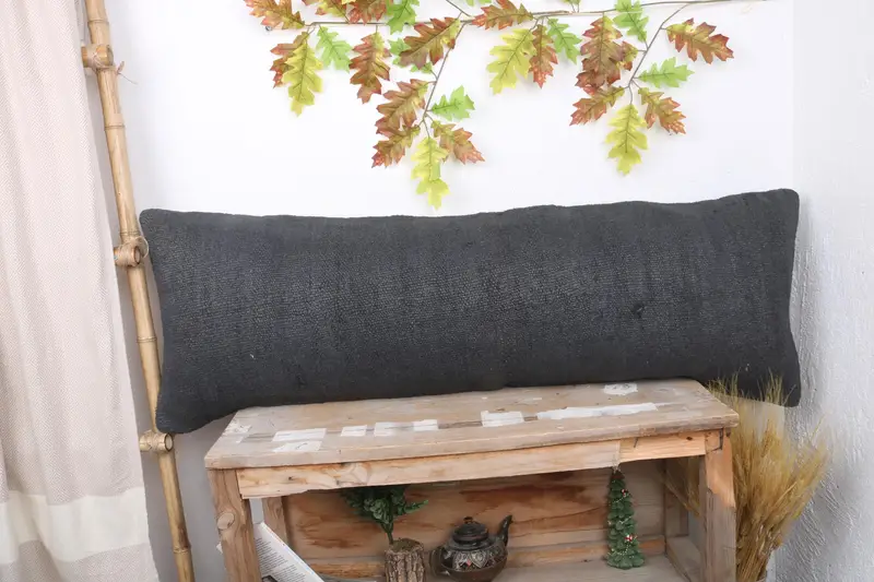 Pillow Case, Antique Pillows, Decorative Throw Cushion, Pillow for Couch, 16x48 Brown Pillow Sham, Vintage Pillow, Sofa Pillow - 1