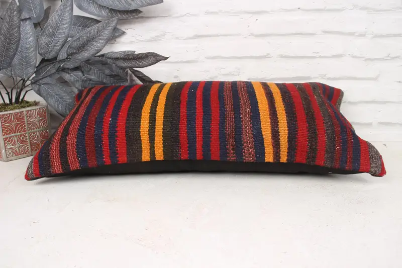Turkish Kilim Pillow, Christmas Cushion, Retro Pillow, Interior Designer Pillow, 12x24 Red Pillow Cover, Antique Pillows, Cushion - 5