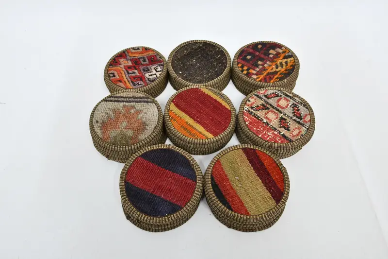 Juego de posavasos redondos bohemios, posavasos de decoración de mesa étnica