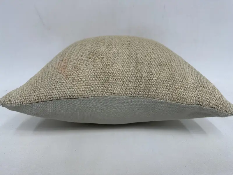 18x18 Beige Pillow, Kilim Pillow, Turkish Pillow, Throw Kilim Pillow, Pillow Sham, Handwoven Pillow Cover Pillow Case, Bright Cushion Cover - 5
