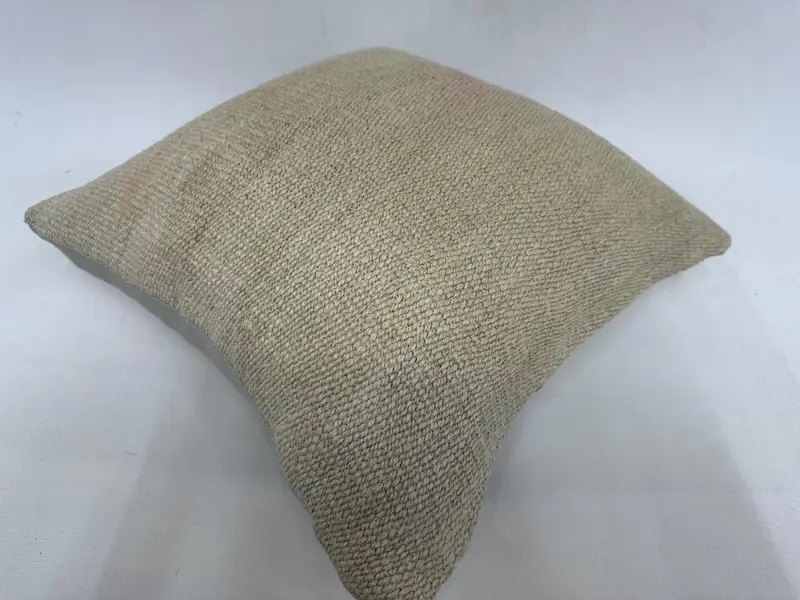 18x18 Beige Pillow, Kilim Pillow, Turkish Pillow, Throw Kilim Pillow, Pillow Sham, Handwoven Pillow Cover Pillow Case, Bright Cushion Cover - 6